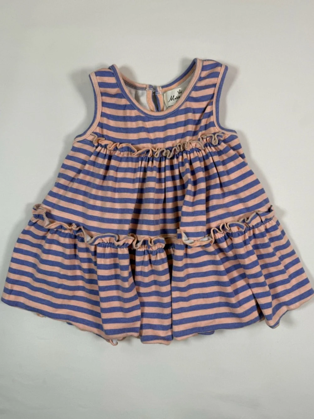 MARIE NICOLE CLOTHING Striped Ruffle Sleeveless Play Dress Spring Casual‎ Size 4